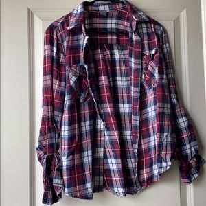 Burgundy & navy flannel - Charlotte Russe